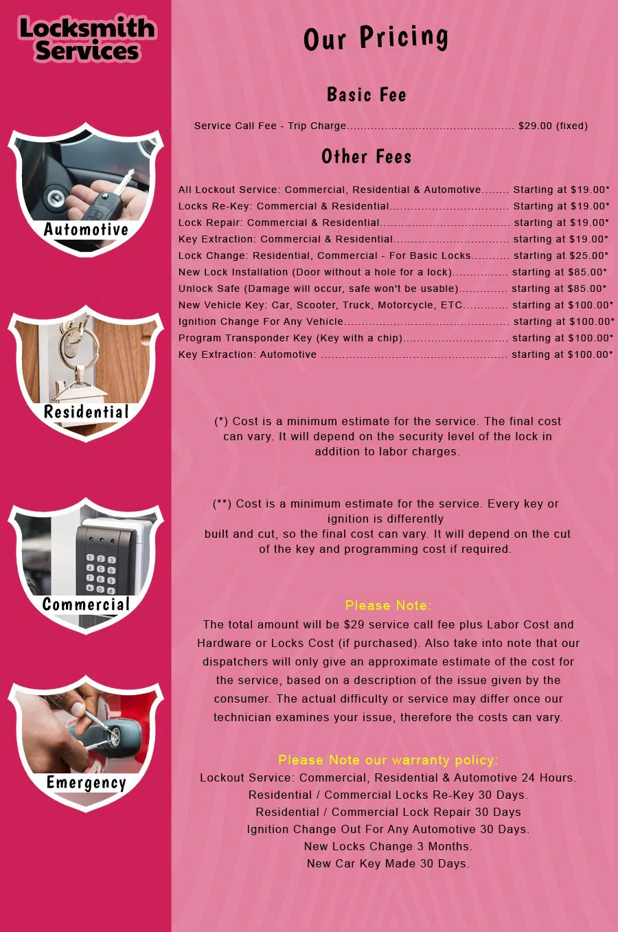 Alpine NJ Locksmith Store Alpine, NJ 201-366-7032 - price-list-c-18